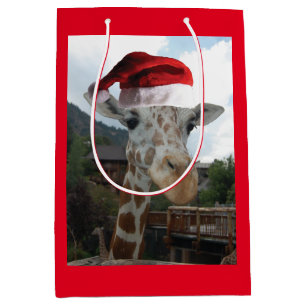Giraffe med Jultomten Hat till jul
