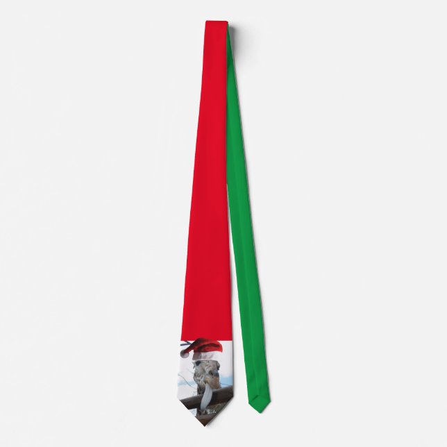 Giraffe med Jultomten Hat till jul Slips (Framsida)