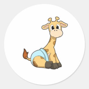 Giraffe med kalsonger runt klistermärke