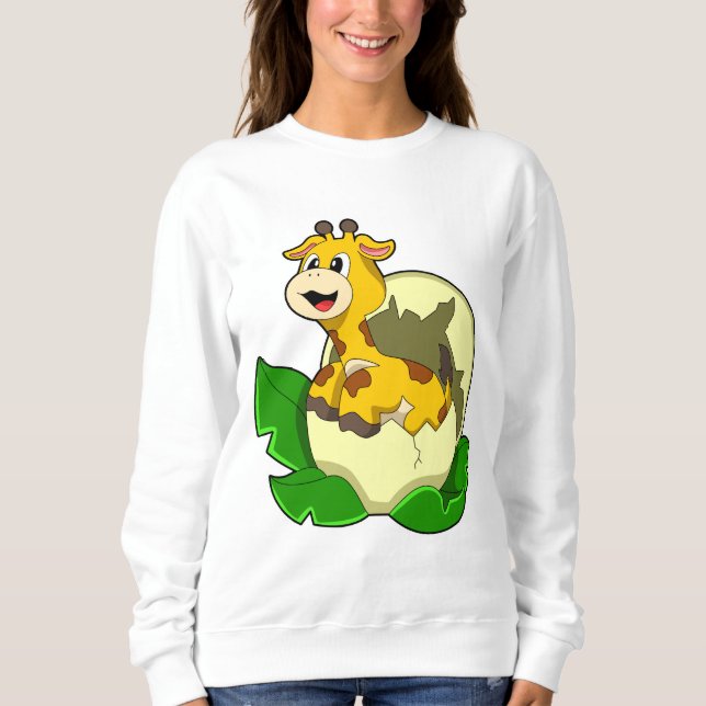 Giraffe med Löv & Egg T Shirt (Framsida)