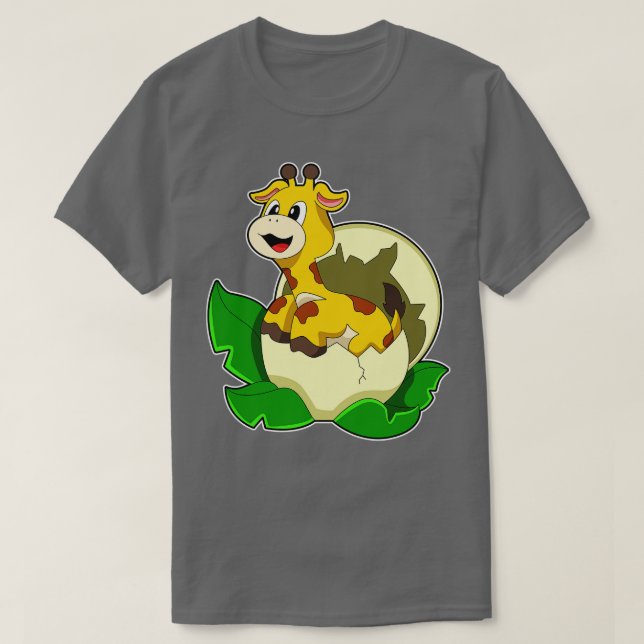 Giraffe med Löv Egg T Shirt (Design framsida)