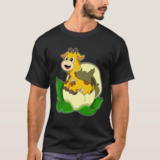 Giraffe med Löv & Egg T Shirt (Framsida)