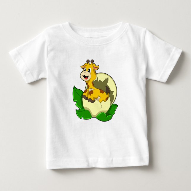 Giraffe med Löv & Egg T Shirt (Framsida)