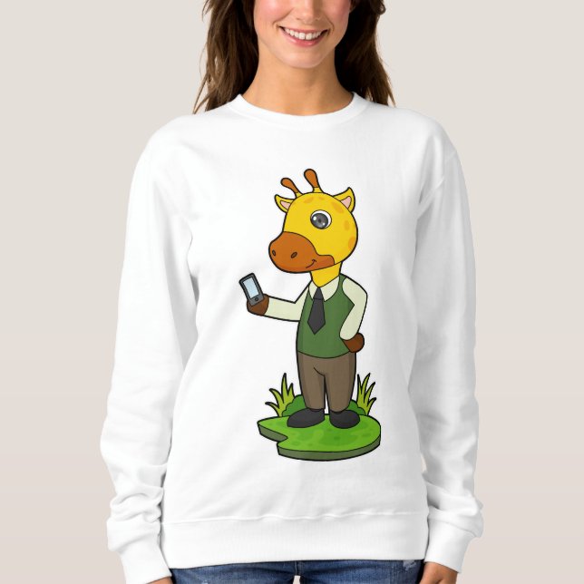 Giraffe med Mobile T Shirt (Framsida)