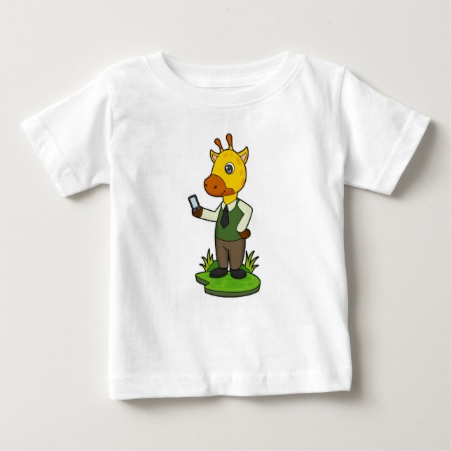 Giraffe med Mobile T Shirt (Framsida)