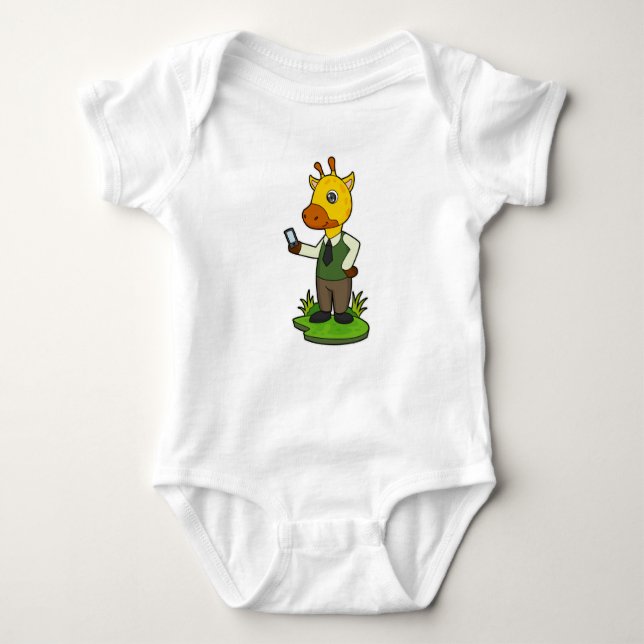 Giraffe med Mobile T Shirt (Framsida)