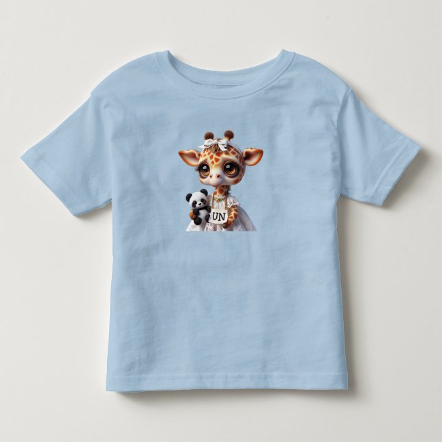 Giraffe med Panda T Shirt (Framsida)
