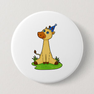 Giraffe med Party hat Knapp