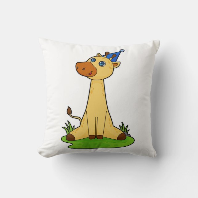 Giraffe med Party hat Kudde (Framsida)