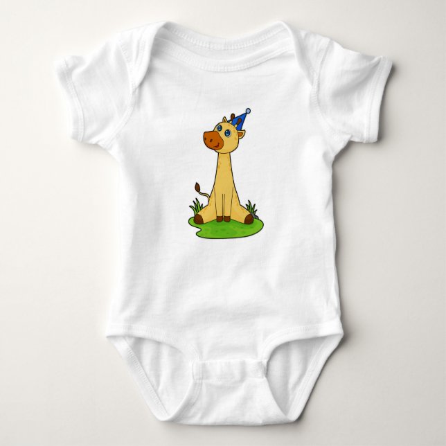 Giraffe med Party hat T Shirt (Framsida)