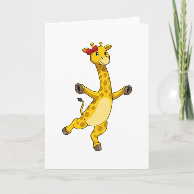 Giraffe med Ribbon Kort (Framsida)