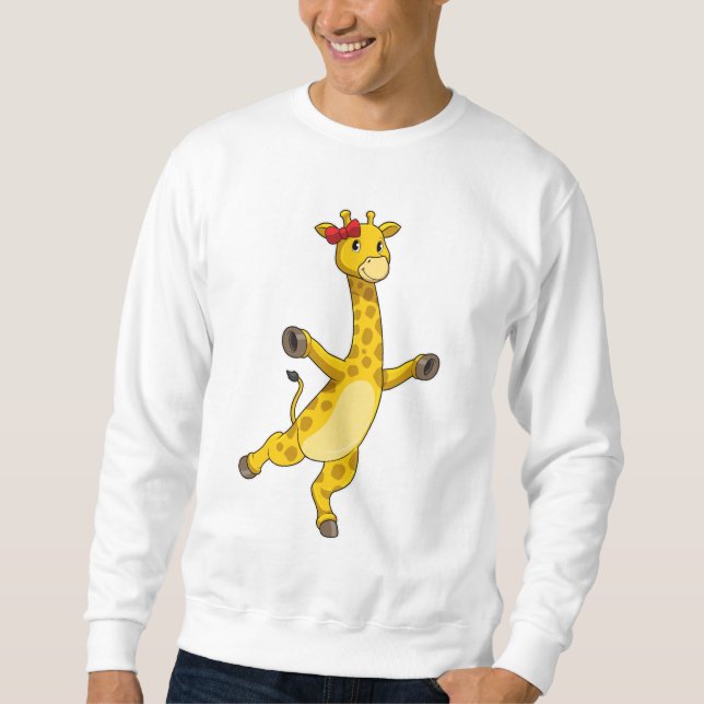 Giraffe med Ribbon Lång Ärmad Tröja (Framsida)