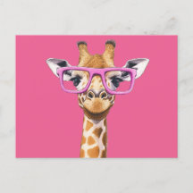 Giraffe med Rosa Glass