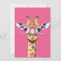 Giraffe med Rosa Glass