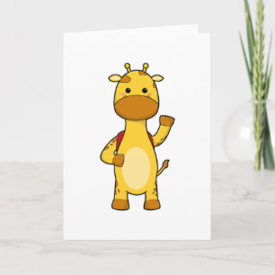 Giraffe med ryggsäck kort