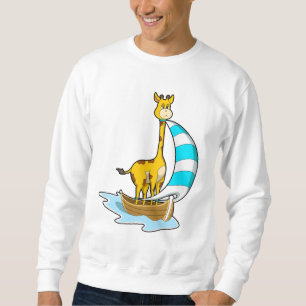 Giraffe med segelbåt lång ärmad tröja
