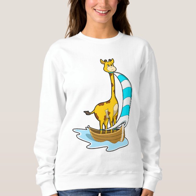 Giraffe med segelbåt t shirt (Framsida)