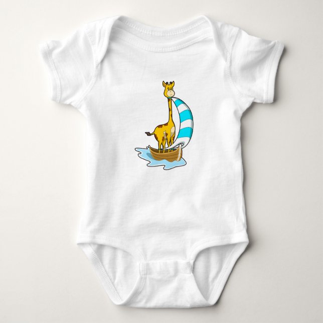 Giraffe med segelbåt t shirt (Framsida)