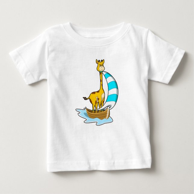 Giraffe med segelbåt t shirt (Framsida)