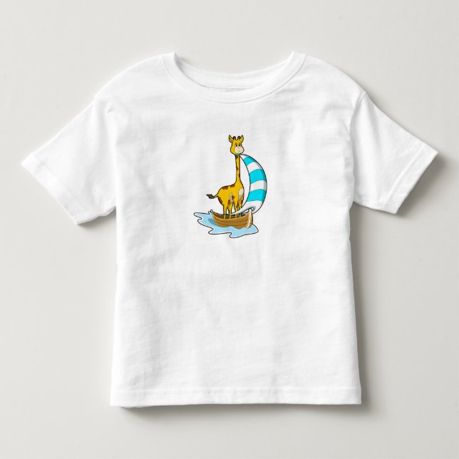 Giraffe med segelbåt t shirt (Framsida)