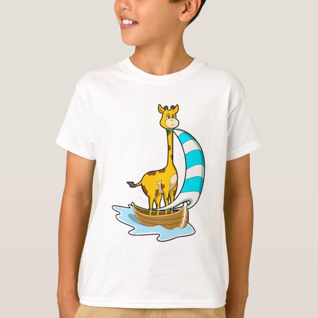 Giraffe med segelbåt t shirt (Framsida)