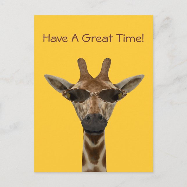 Giraffe med solglasögon vykort (Framsida)