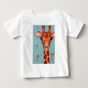 Giraffe med tamfåglar t shirt
