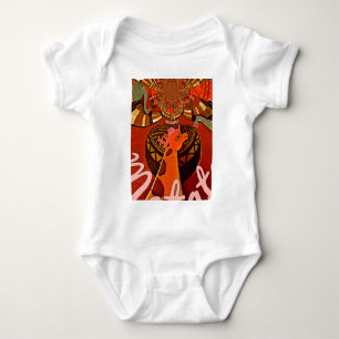 Giraffe med två ponyrestkonst t shirt