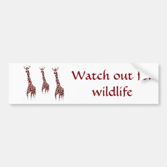 Giraffe-meddelande om bevarande av vilda djur bildekal (Framsidan)