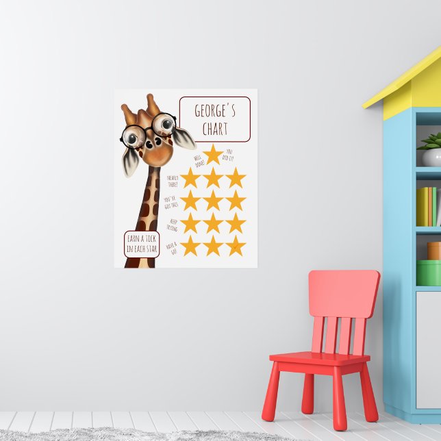 Giraffe Medium Chart, Poster Paper (Matte) (Barnkammare 1)