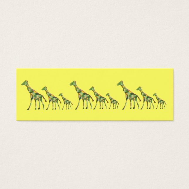 Giraffe Mönster Bokmärken Litet Visitkort (Framsidan)