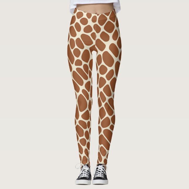 Giraffe Mönster Leggings (Framsida)