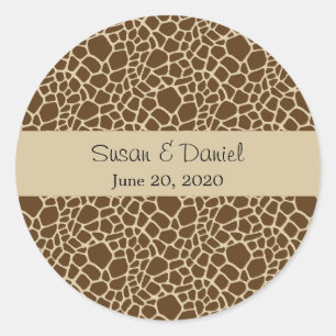 Giraffe Mönster Sticker Runt Klistermärke