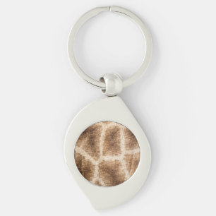 Giraffe mönster swirl silverfärgad nyckelring