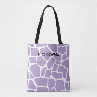 Giraffe Mönster Tote Bag - Lila och vitdesign Tygkasse