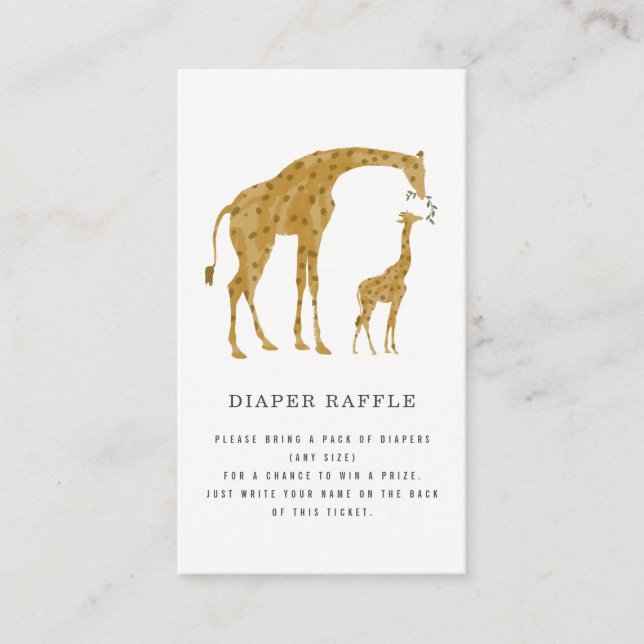 Giraffe Mor och Baby Shower Diaper Raffle Tilläggskort (Framsida)