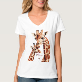 Giraffe Mors dag, Lycklig Mors dag T Shirt