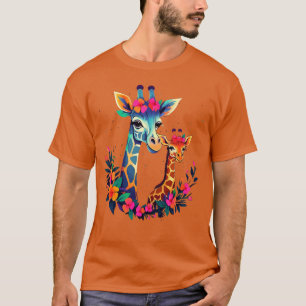 Giraffe Mors dag T Shirt