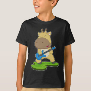 Giraffe Musician Guitar Music T Shirt