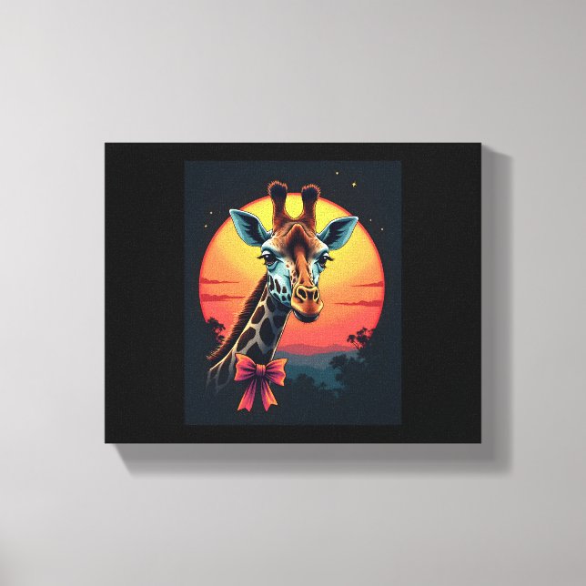 Giraffe Nacke som ett Rollercoaster Springa Funny  Canvastryck (Framsida)