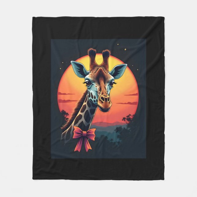 Giraffe Nacke som ett Rollercoaster Springa Funny  Fleecefilt (Framsidan)