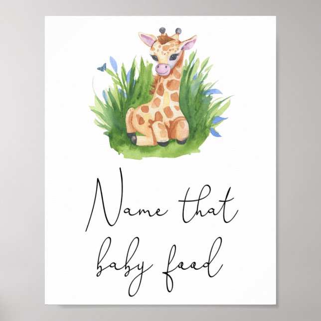 Giraffe - Namn, baby-matvilt Poster (Framsidan)