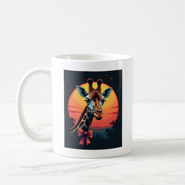 Giraffe Neck Like a Rollercoaster Run Funny Retro  Kaffemugg (Vänster)