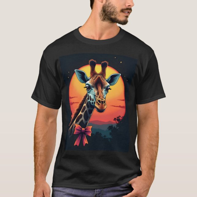 Giraffe Neck Like a Rollercoaster Run Funny Retro  T Shirt (Framsida)
