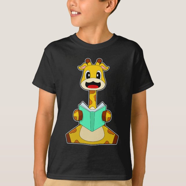 Giraffe Nerd Bok T Shirt (Framsida)