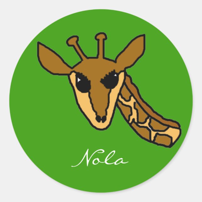 giraffe, Nola Runt Klistermärke (Framsida)