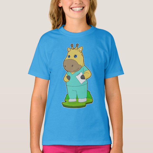 Giraffe Nurse T Shirt (Framsida)