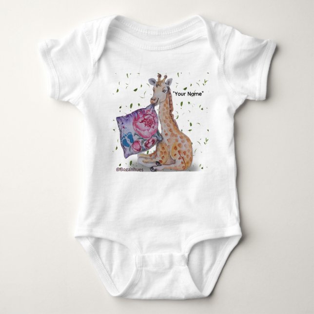 Giraffe Nursery Theme Barnkläders T Shirt (Framsida)