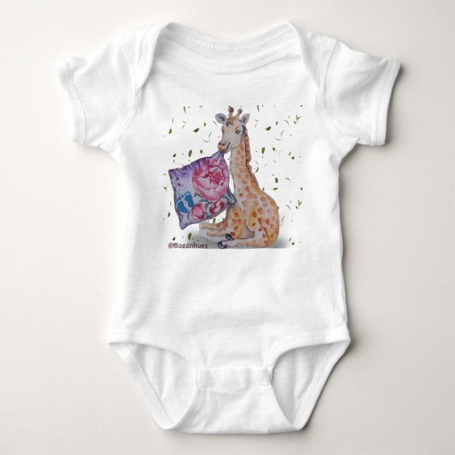 Giraffe Nursery Theme Barnkläders T Shirt (Framsida)