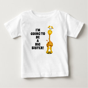 Giraffe Nyfödd bebis Big Sister T Shirt